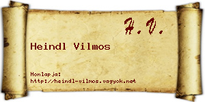 Heindl Vilmos névjegykártya